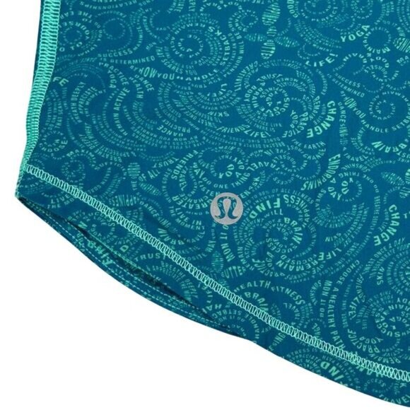 Lululemon Fast Lane Singlet Foli Manifesto Bali Breeze Tofino Teal Womens Size 4 - Picture 7 of 7